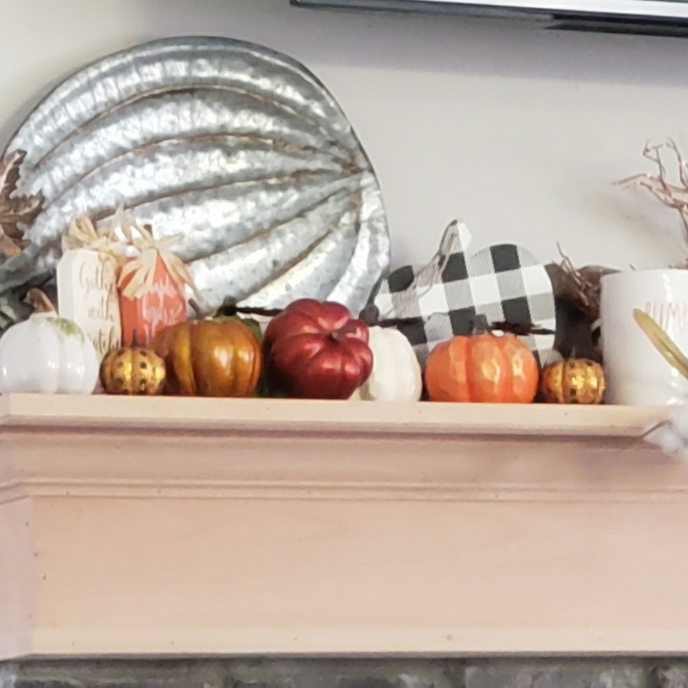 Large metal pumpkin Serving  Platter